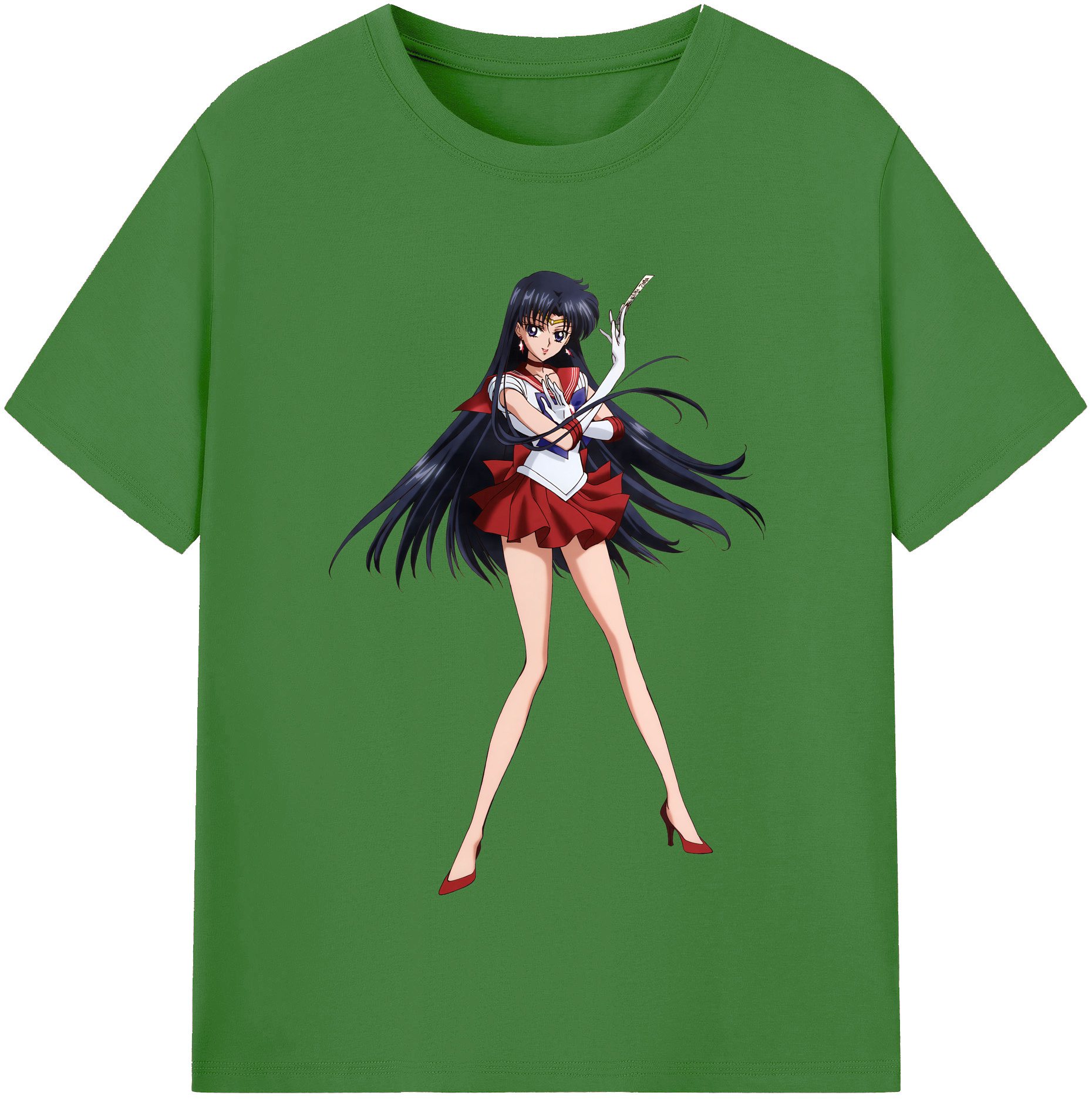 （画像用） 美少女戦士セーラームーン 火野レイ ひの レイ Sailor Moon Hino Rei （セーラーマーズ,Sailor Mars） レディースカジュアルプリントTシャツ（綿100％）